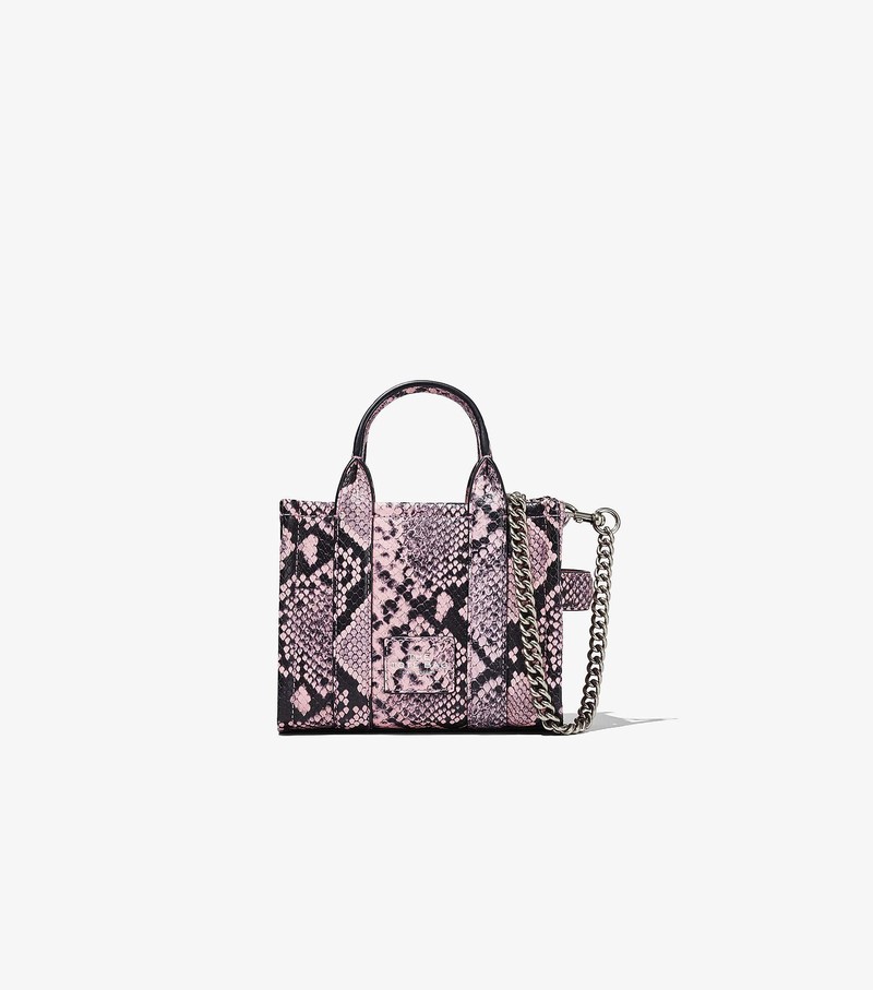 Women\'s Marc Jacobs Snake-Embossed Micro Tote Bags Purple / Black | CEUWT-7394