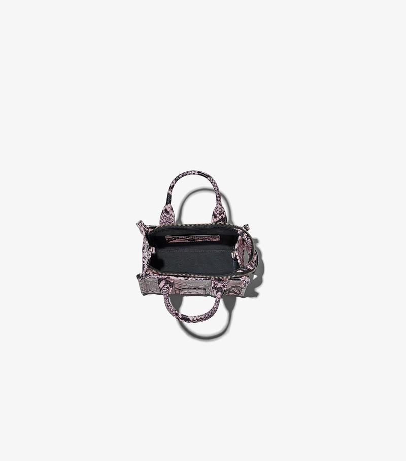 Women's Marc Jacobs Snake-Embossed Micro Crossbody Bags Pink / Black | SIECZ-0748