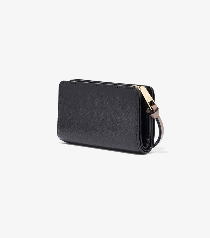 Women's Marc Jacobs Snapshot Compact Large Wallets Black / White | DISZT-5789