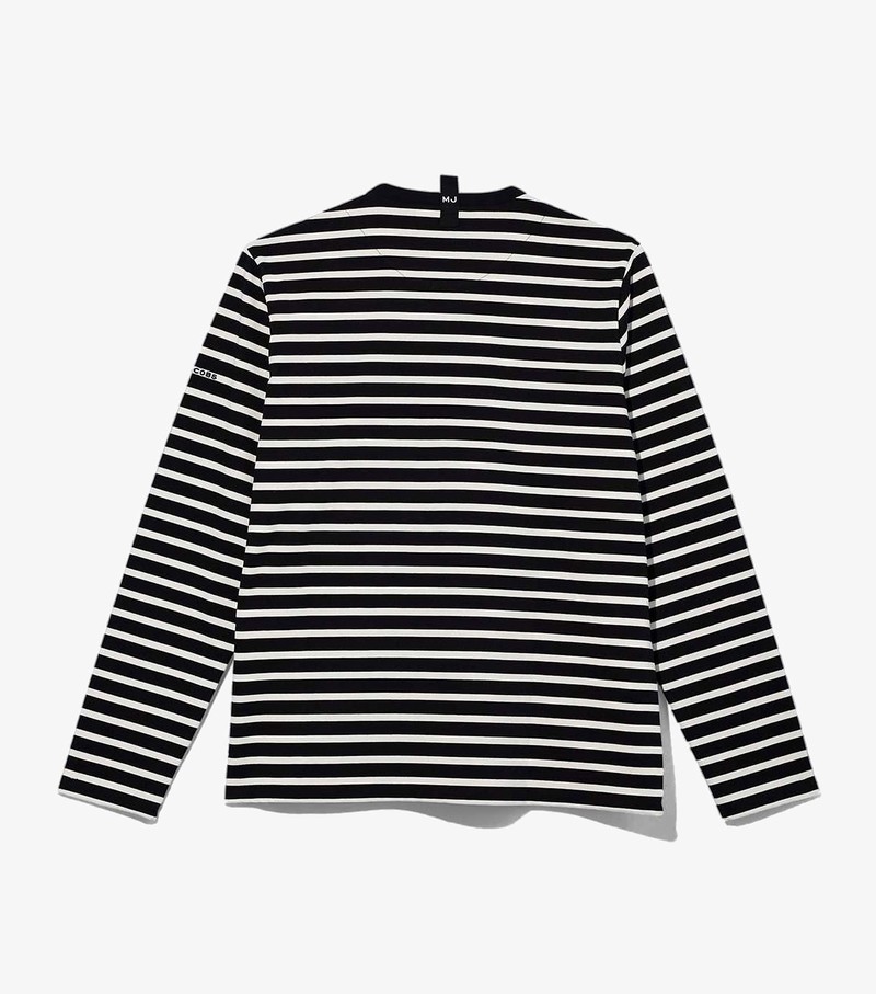 Women's Marc Jacobs Striped T Shirts Black / White | UAHMP-7904