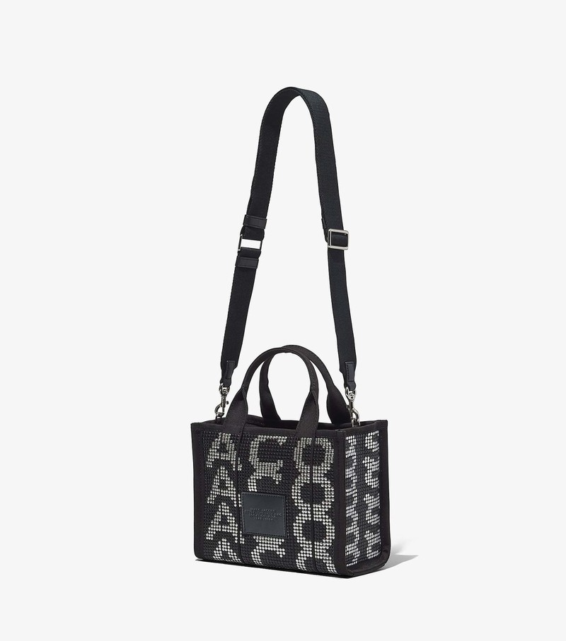 Women's Marc Jacobs Studded Monogram Mini Crossbody Bags Black / Grey | INUQL-4283