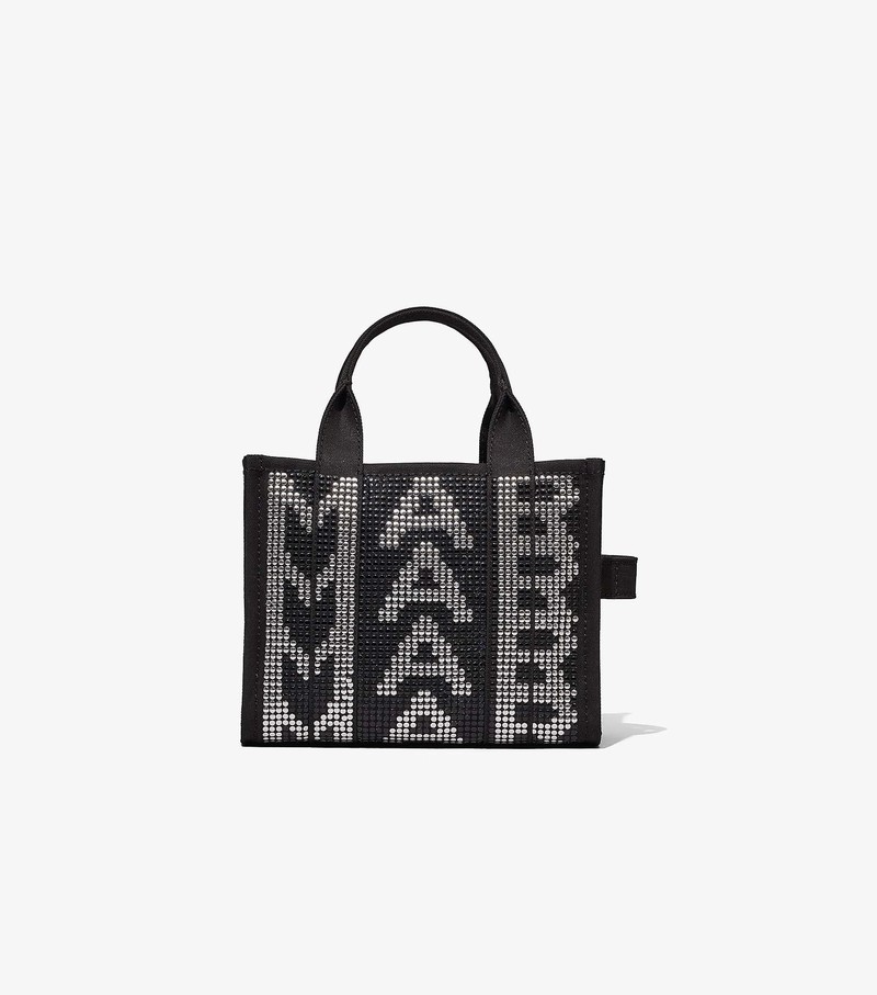 Women\'s Marc Jacobs Studded Monogram Mini Tote Bags Black / White | RLCDN-7094