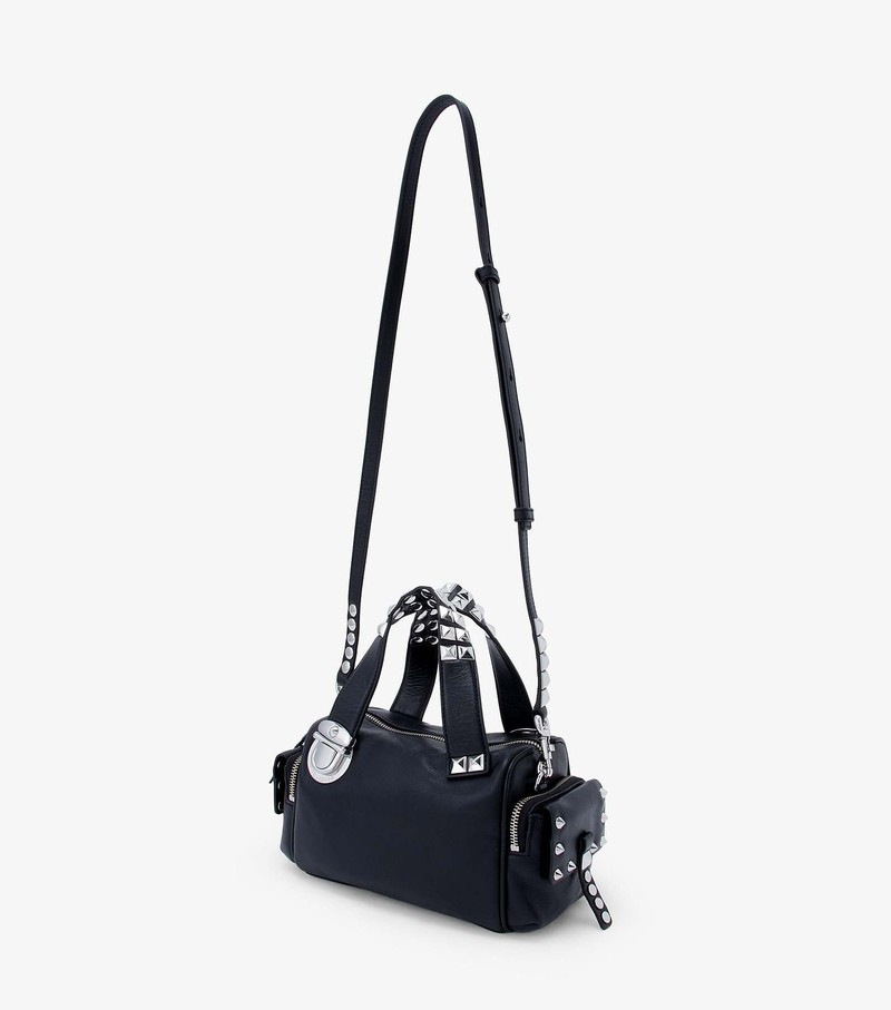 Women's Marc Jacobs Studded Pushlock Mini Bags Black | RJQKC-8931