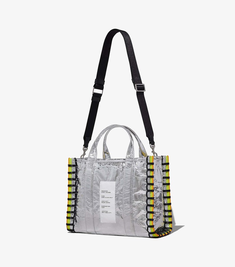 Women's Marc Jacobs Tarp Medium Tote Bags Silver | LXBZO-5684