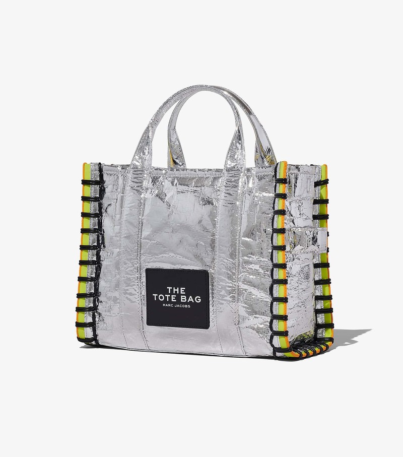 Women's Marc Jacobs Tarp Medium Tote Bags Silver | LXBZO-5684