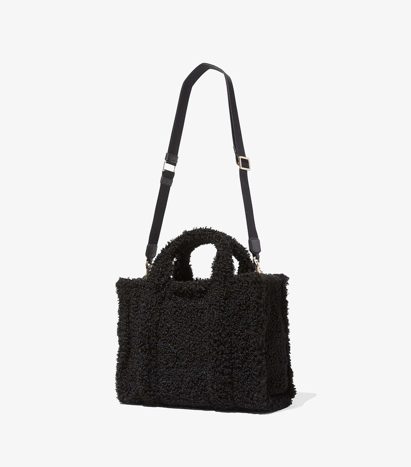 Women's Marc Jacobs Teddy Medium Tote Bags Black | DKEBI-5094