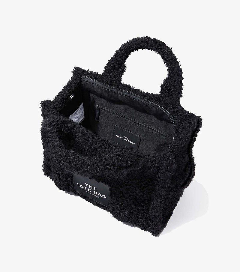 Women's Marc Jacobs Teddy Medium Tote Bags Black | DKEBI-5094