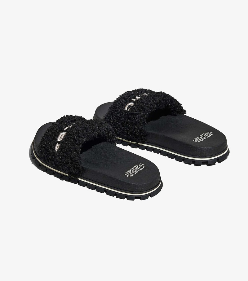 Women's Marc Jacobs Teddy Sandals Black | KSCHZ-6930