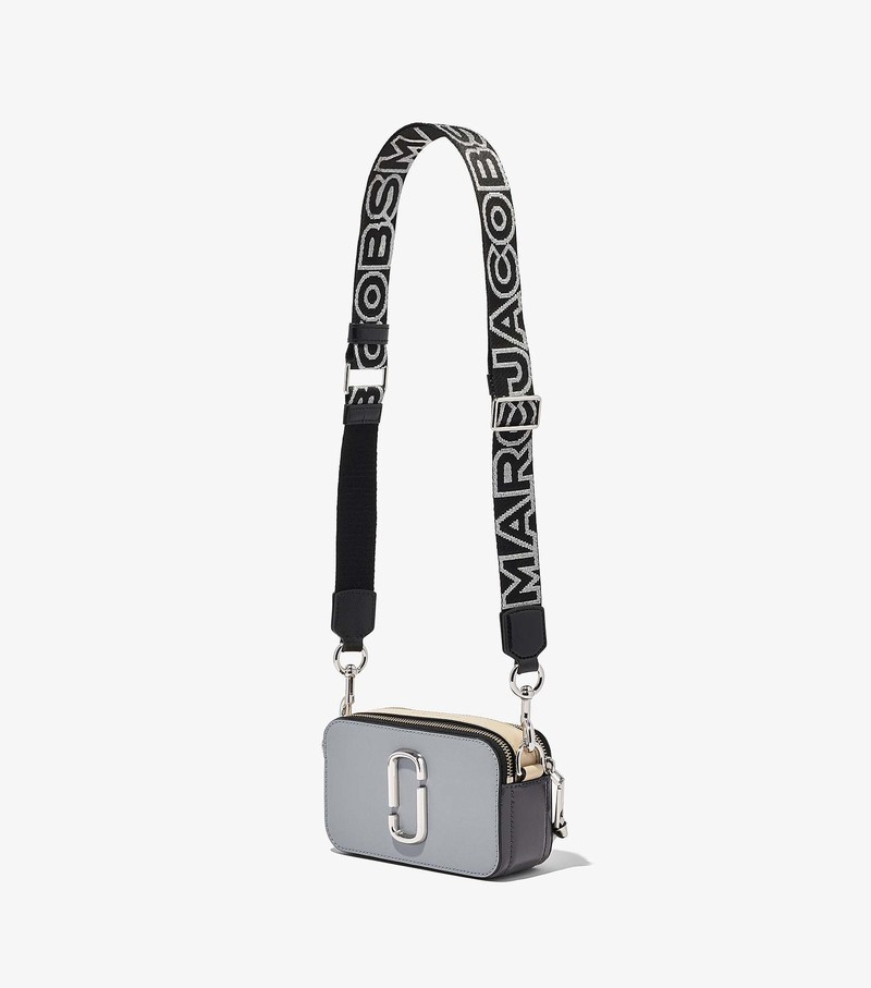 Women's Marc Jacobs Thin Outline Logo Webbing Strap Bag Accessories Black / Grey | JVTLZ-7965