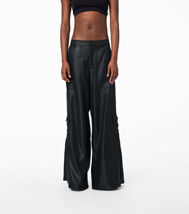 Women's Marc Jacobs Wide Leg Cargo Pants Black | QMREH-2106