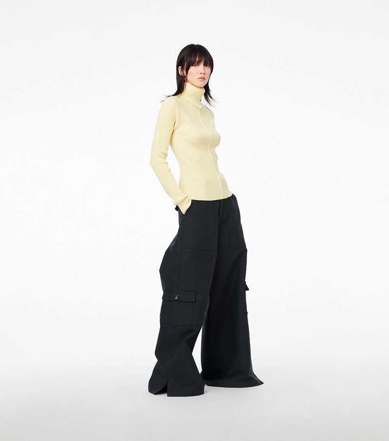 Women's Marc Jacobs Wide Leg Cargo Pants Black | REOCY-9017