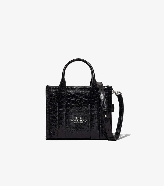 Women's Marc Jacobs Croc-Embossed Mini Crossbody Bags Black | GVUZL-1867