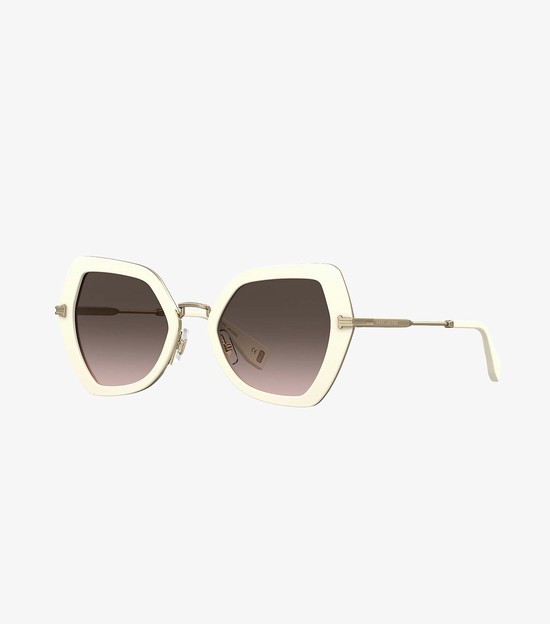 Women's Marc Jacobs Icon Oversized Butterfly Sunglasses Black / White | IYTRL-8026