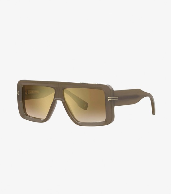 Women's Marc Jacobs Icon Rectangular Sunglasses Olive | RYACP-1845