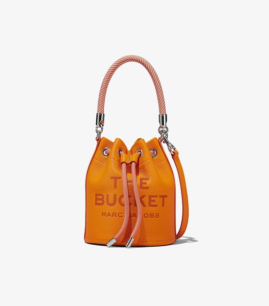 Women's Marc Jacobs Leather Bucket Bags Orange | ENMKD-2798