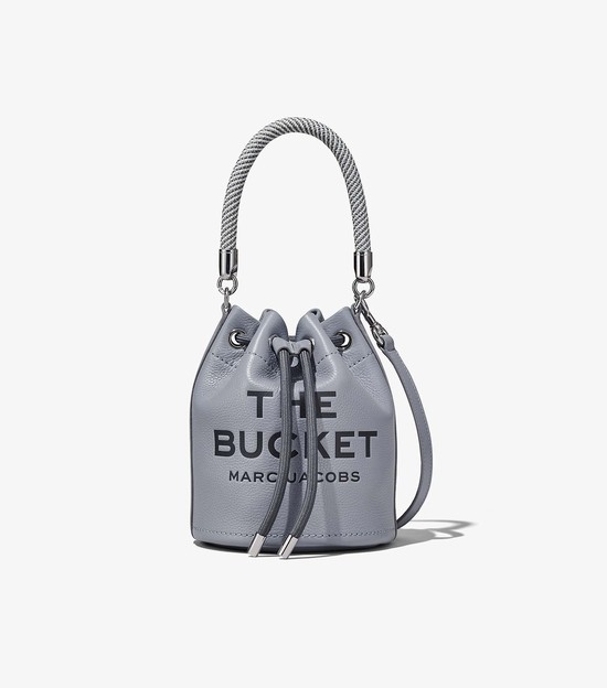 Women's Marc Jacobs Leather Bucket Bags Grey | RKBFQ-3081