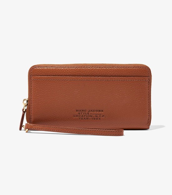 Women's Marc Jacobs Leather Continental Large Wallets Brown | DYTKJ-6189