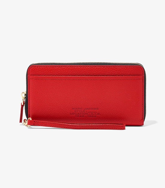 Women's Marc Jacobs Leather Continental Large Wallets Red | OQKAR-5092