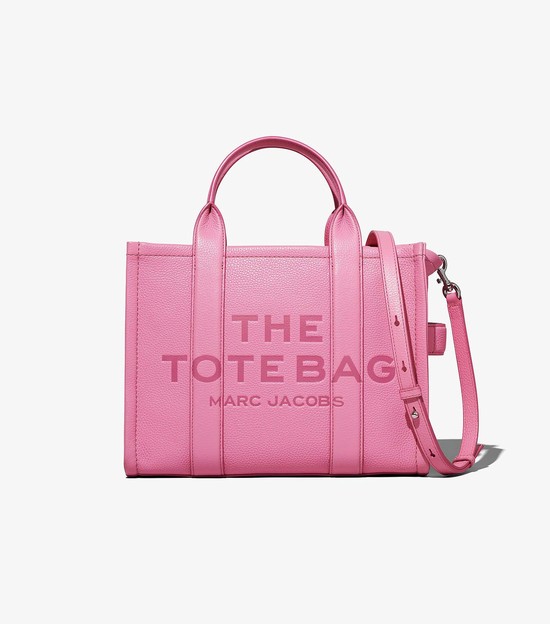 Women's Marc Jacobs Leather Medium Tote Bags Pink | TPAWU-9627