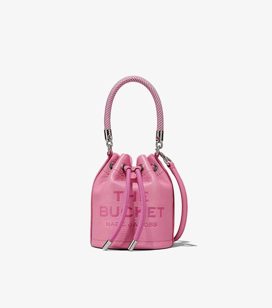 Women's Marc Jacobs Leather Micro Bucket Bags Pink | VNECY-2634