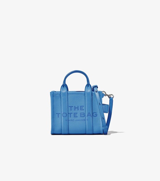 Women's Marc Jacobs Leather Micro Tote Mini Bags Blue | WQAMZ-4875