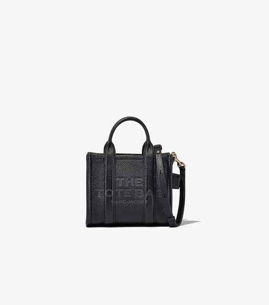 Women's Marc Jacobs Leather Micro Tote Mini Bags Black | XCNKO-6298