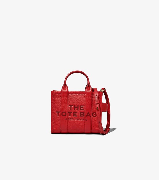 Women's Marc Jacobs Leather Micro Tote Mini Bags Red | YVNOR-7529