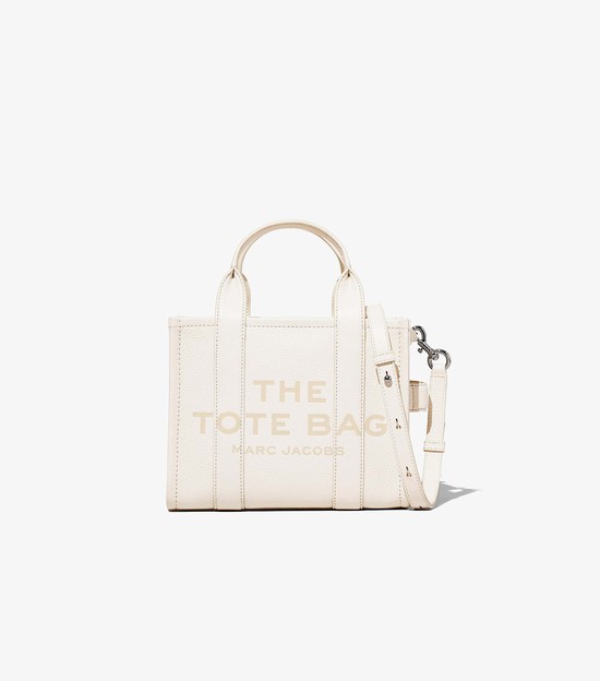 Women's Marc Jacobs Leather Mini Tote Bags White | QXUOK-3167