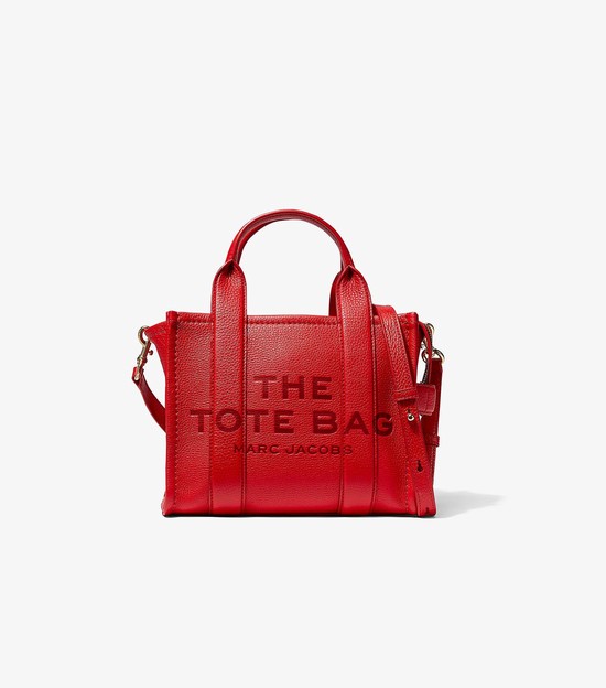 Women's Marc Jacobs Leather Mini Tote Bags Red | XPOCN-0679