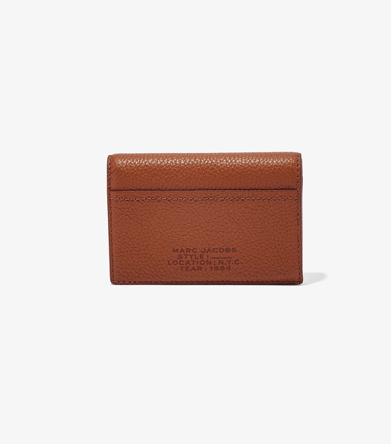 Women's Marc Jacobs Leather Small Bifold Small Wallets Brown | PRITQ-0862