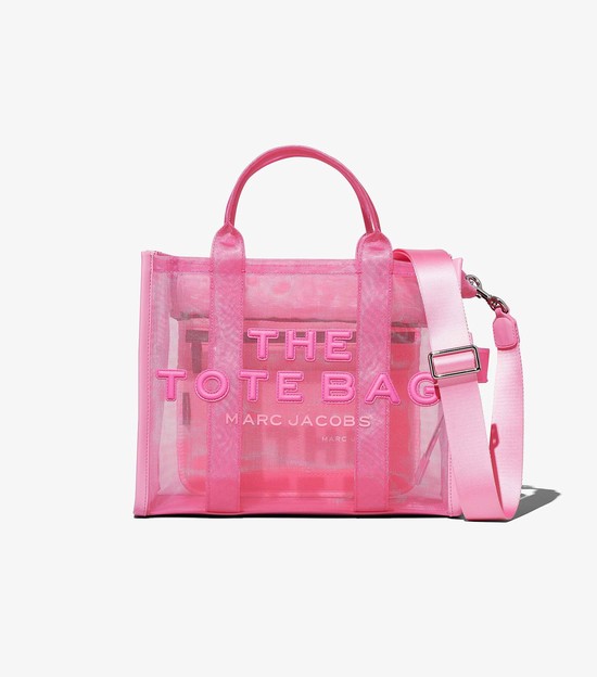 Women's Marc Jacobs Mesh Medium Tote Bags Pink | AMFNE-7236