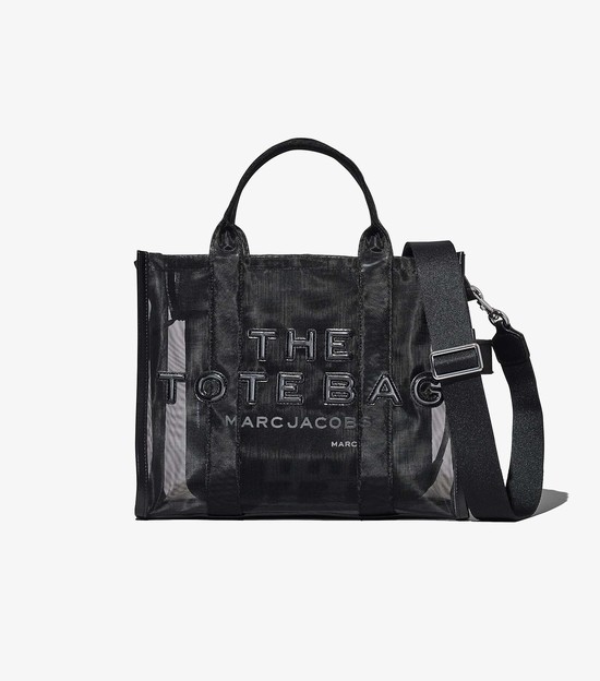 Women's Marc Jacobs Mesh Medium Tote Bags Black | DYIVQ-1982