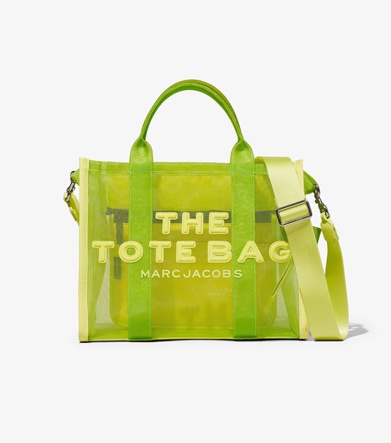 Women's Marc Jacobs Mesh Medium Tote Bags Green | MZOQD-1529