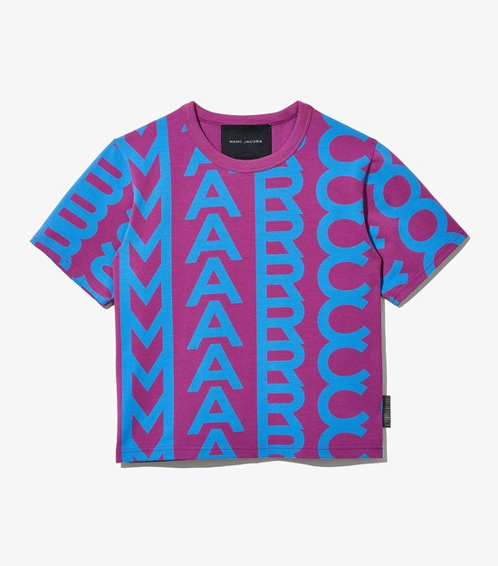 Women's Marc Jacobs Monogram Baby T Shirts Purple / Blue | HKOTQ-2031