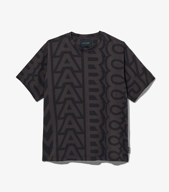 Women's Marc Jacobs Monogram Big T Shirts Black / Grey | FIVOD-7619