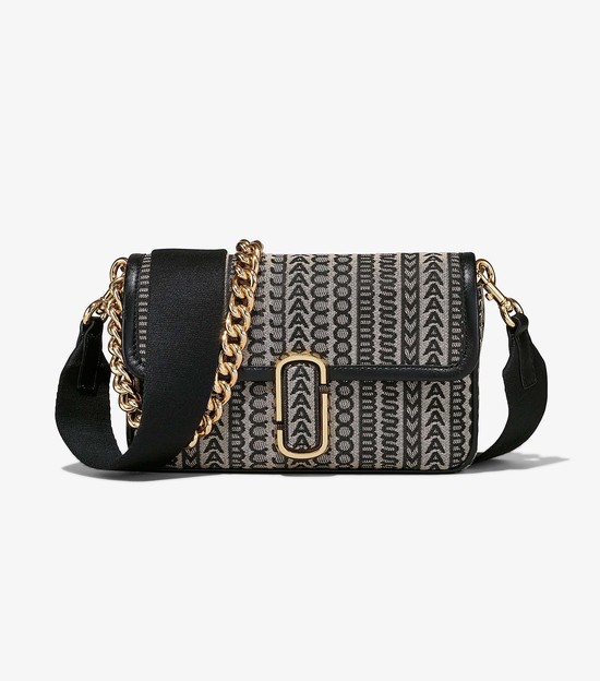 Women's Marc Jacobs Monogram J Marc Shoulder Bags Black / White | NUPOK-1367