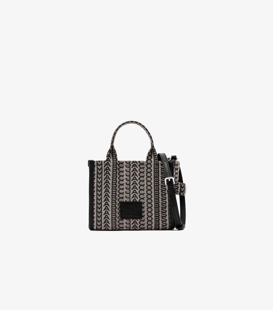 Women's Marc Jacobs Monogram Micro Tote Mini Bags Black / White | LKISD-9073