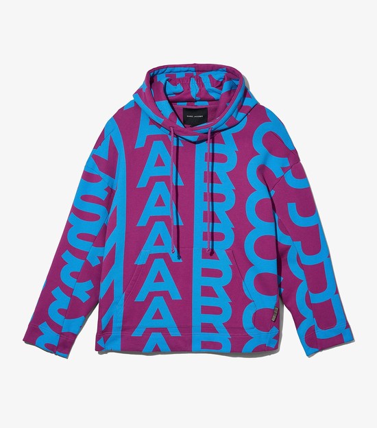 Women's Marc Jacobs Monogram Oversized Hoodie Purple / Blue | HCGIP-5248