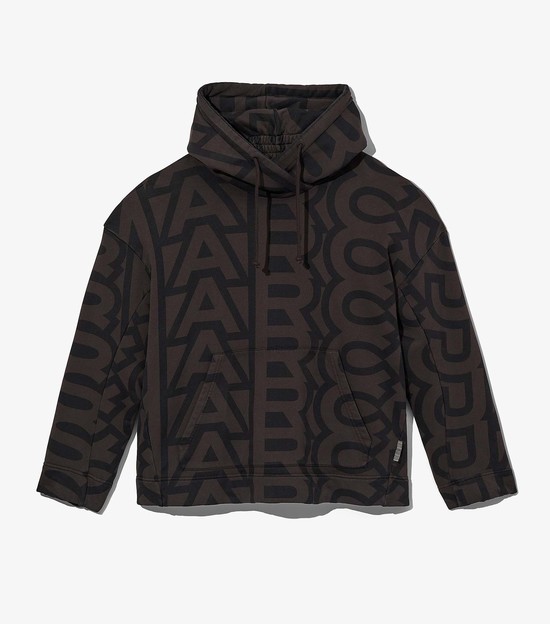 Women's Marc Jacobs Monogram Oversized Hoodie Black / Grey | HEUJN-8247