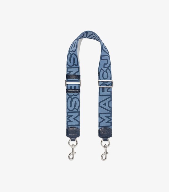 Women's Marc Jacobs Outline Logo Webbing Strap Bag Accessories Blue | RYUXV-1528