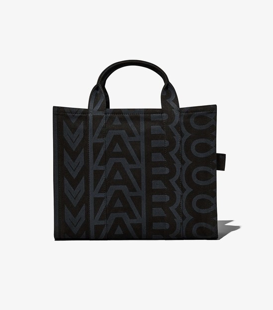 Women's Marc Jacobs Outline Monogram Medium Tote Bags Black | EFNAR-4637