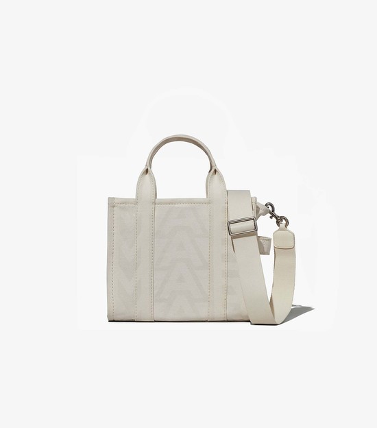 Women's Marc Jacobs Outline Monogram Mini Tote Bags White | VFSDA-8351