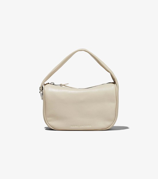 Women's Marc Jacobs Pushlock Mini Hobo Shoulder Bags White | TAJFP-3679