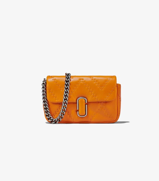 Women's Marc Jacobs Quilted Leather J Marc Mini Shoulder Bags Orange | AVTQM-9238