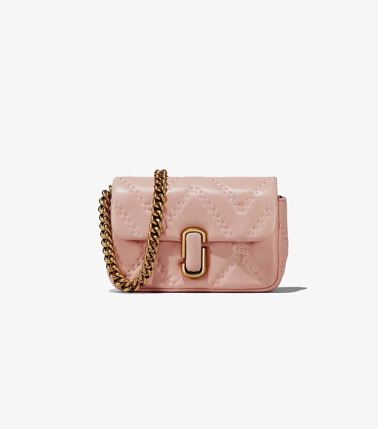 Women's Marc Jacobs Quilted Leather J Marc Mini Crossbody Bags Pink | OBPHZ-7061