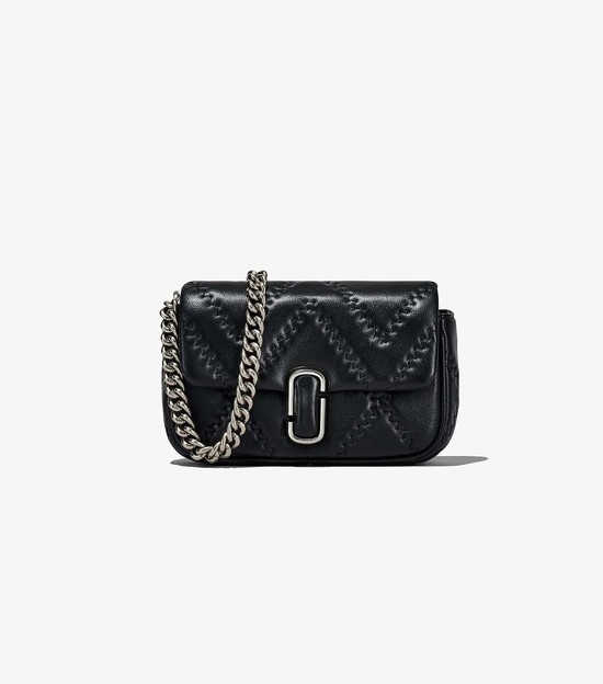 Women's Marc Jacobs Quilted Leather J Marc Mini Shoulder Bags Black | RPTEB-1650