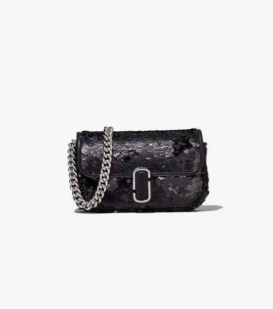 Women's Marc Jacobs Sequin J Marc Mini Bags Black | MQSYJ-7340