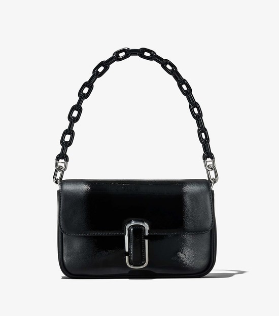 Women's Marc Jacobs Shadow Patent Leather J Marc Shoulder Bags Black | JAZDM-4168