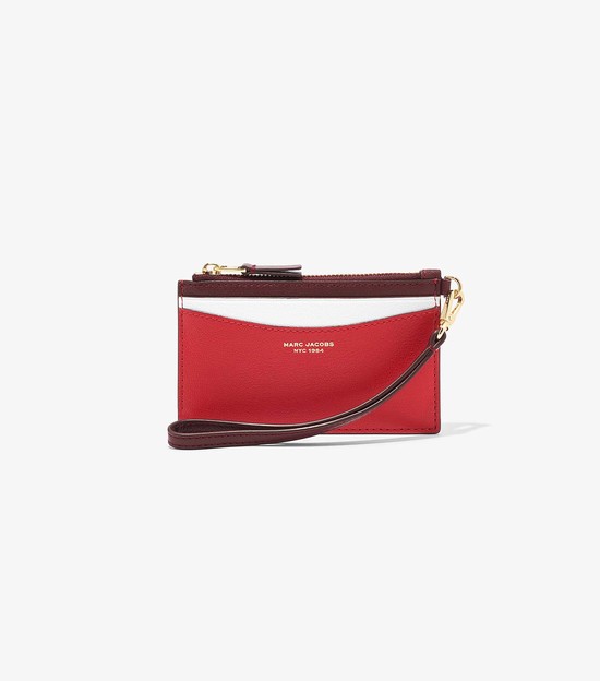 Women's Marc Jacobs Slim 84 Colorblock Top Zip Wristlet Small Wallets Red | RAGVY-0147