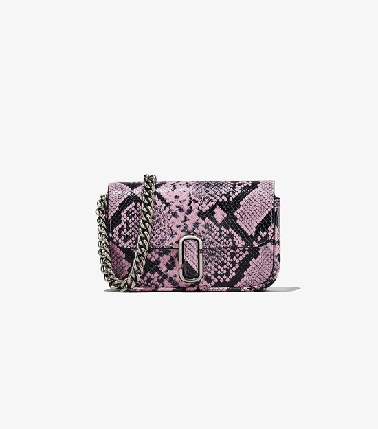 Women's Marc Jacobs Snake-Embossed J Marc Mini Bags Purple / Black | PFJAX-3681